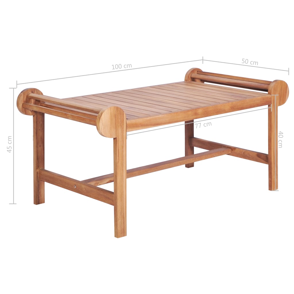 Tavolino da Caffè 100x50x45 cm in Massello di Teak cod mxl 5960