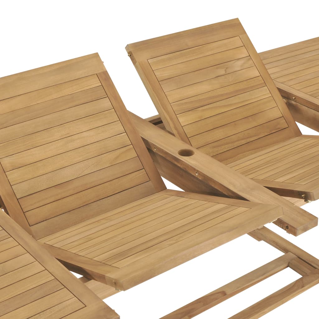 Tavolo da Giardino Allungabile 180-280x100x75 cm in Teak cod mxl 34159