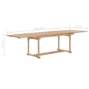 Tavolo da Giardino Allungabile 180-280x100x75 cm in Teak cod mxl 34159