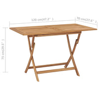 Tavolo Pieghevole da Giardino 120x70x75 cm in Massello di Teak cod mxl 54469