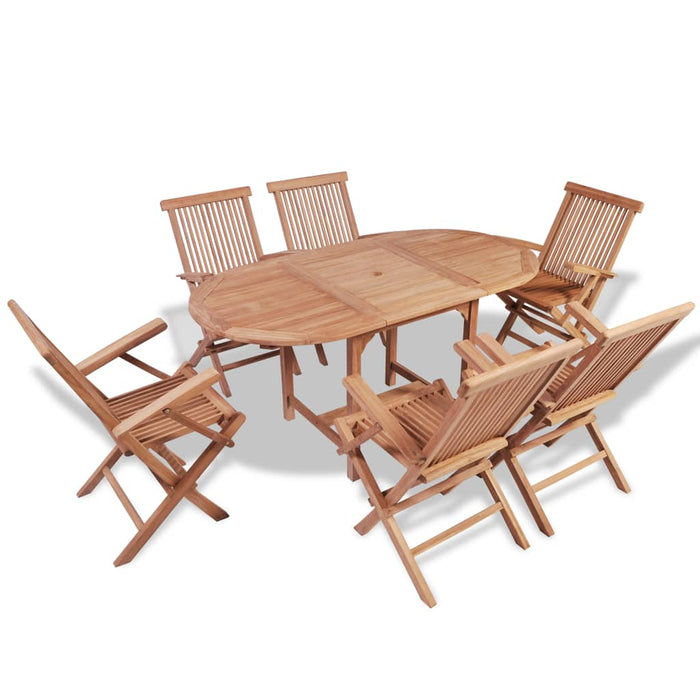 Set da Pranzo da Giardino 7 pz in Legno Massello di Teak 44685