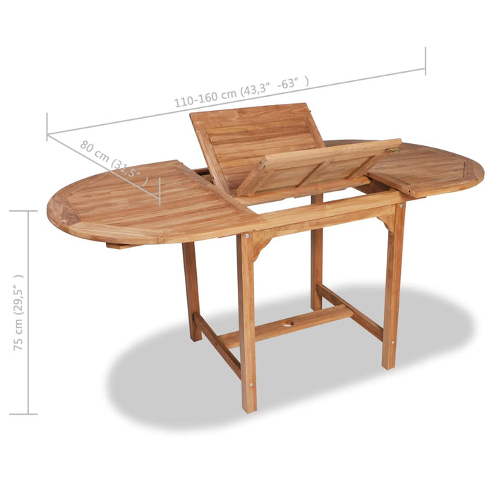 Set da Pranzo da Giardino 7 pz in Legno Massello di Teak 44685