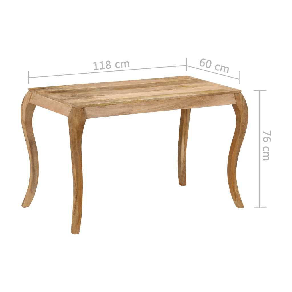 Tavolo da Pranzo in Legno Massello di Mango 118x60x76cm 247113