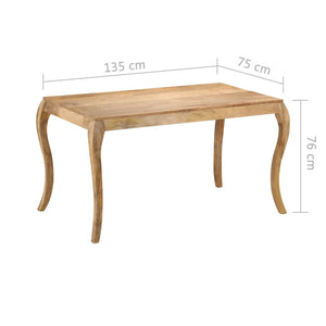 Tavolo da Pranzo in Legno Massello di Mango 135x75x76cm 247114