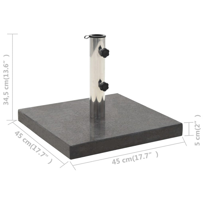 Base per Ombrellone in Granito 28,5 kg Quadrata Nera 45065