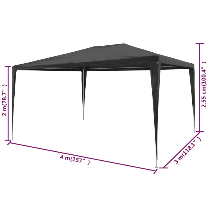 Tendone per Feste 3x4 m in PE Antracite 45087