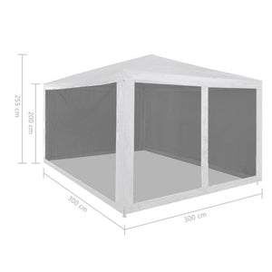 Tenda per Feste con 4 Pareti Laterali in Rete 3x3 m cod mxl 66159