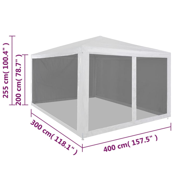 Tenda per Feste con 4 Pareti in Rete 4x3 m cod mxl 66098