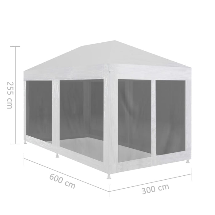 Tenda per Feste con 6 Pareti in Rete 6x3 m 45110