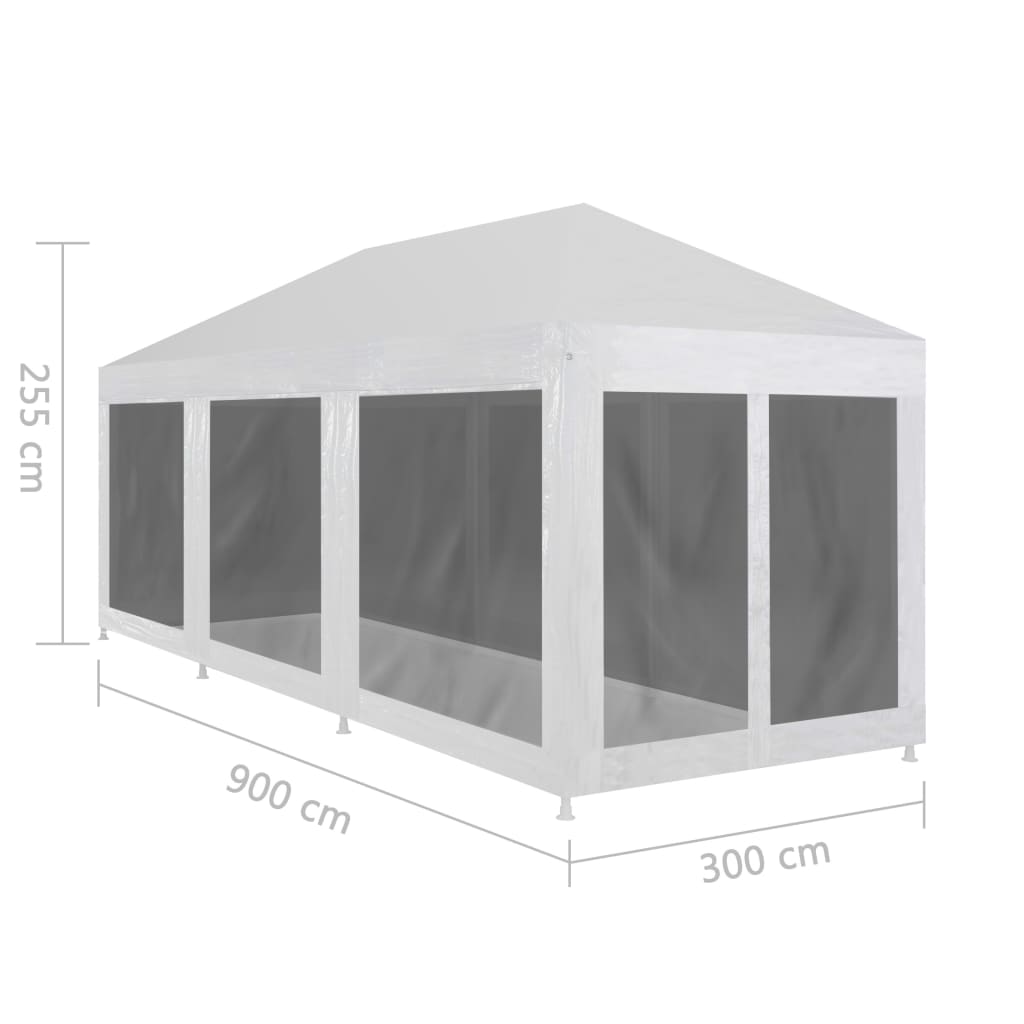 Tenda per Feste con 8 Pareti in Rete 9x3 m cod mxl 66299