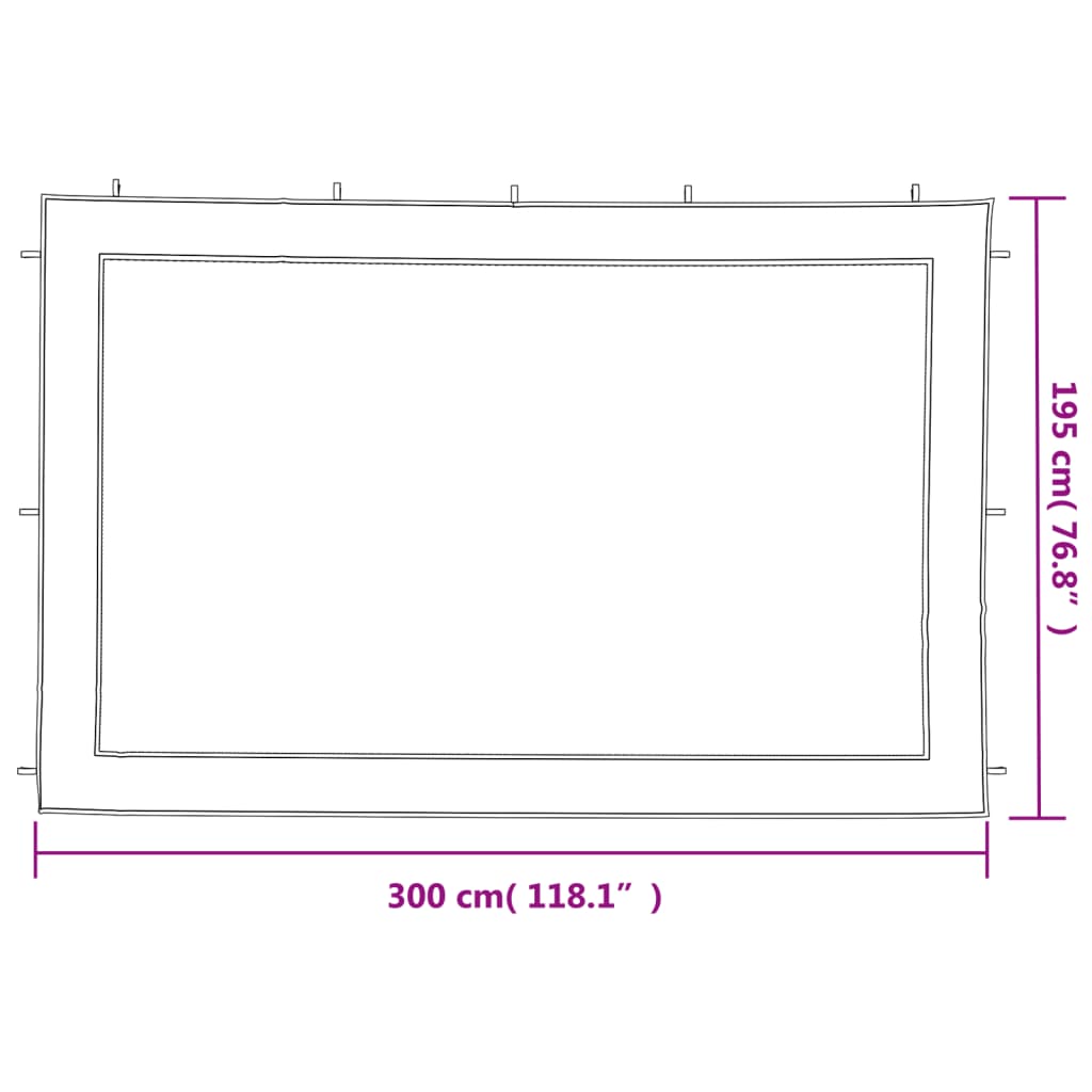 Pareti per Tendostruttura 2 pz Bianco e Nero in Rete 45121