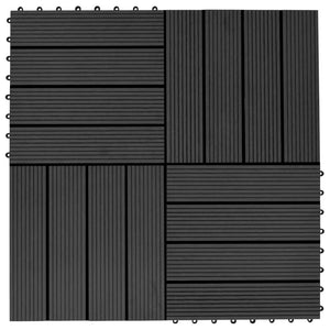 Piastrelle per Decking in WPC 11 pz 30x30cm 1 mq Nero cod mxl 36545