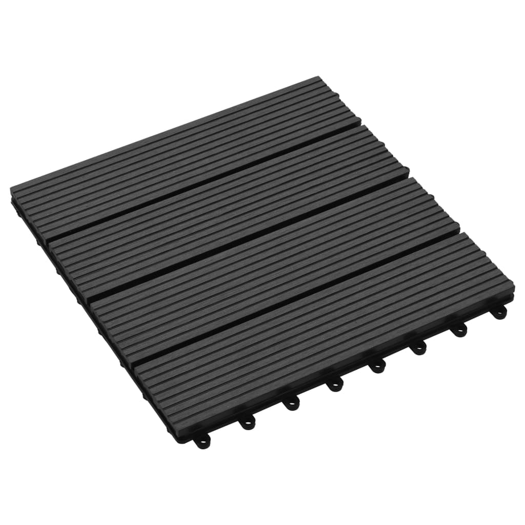 Piastrelle per Decking in WPC 11 pz 30x30cm 1 mq Nero cod mxl 36545