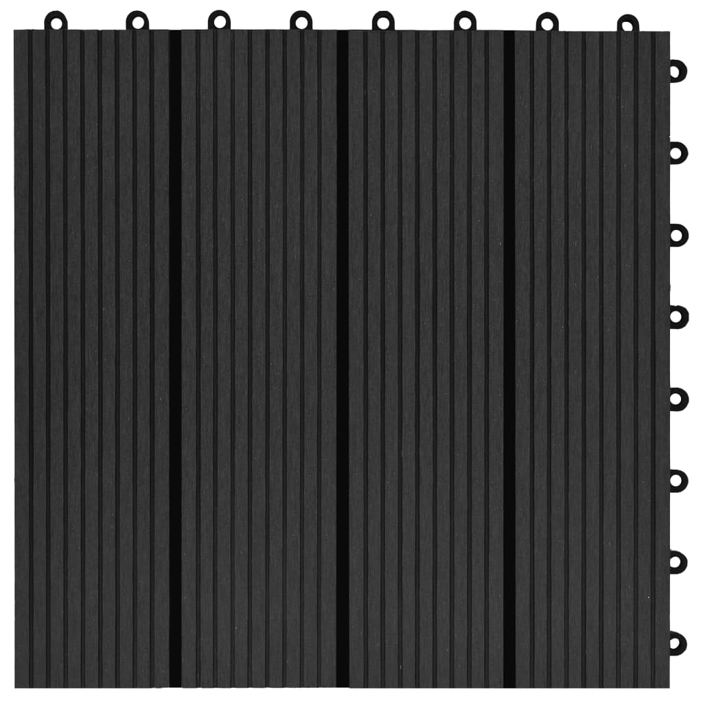 Piastrelle per Decking in WPC 11 pz 30x30cm 1 mq Nero cod mxl 36545