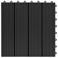 Piastrelle per Decking in WPC 11 pz 30x30cm 1 mq Nero cod mxl 36545