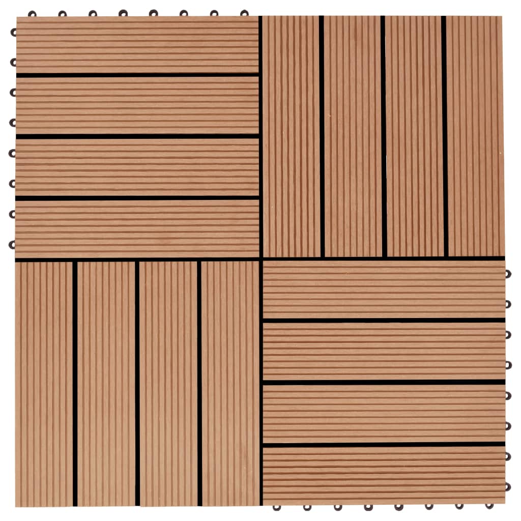 Piastrelle per Decking in WPC 11 pz 30x30cm 1mq Colore Teak cod mxl 36087