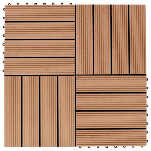 Piastrelle per Decking in WPC 11 pz 30x30cm 1mq Colore Teak cod mxl 36087