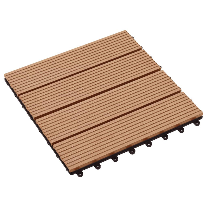 Piastrelle per Decking in WPC 11 pz 30x30cm 1mq Colore Teak cod mxl 36087