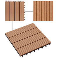 Piastrelle per Decking in WPC 11 pz 30x30cm 1mq Colore Teak cod mxl 36087