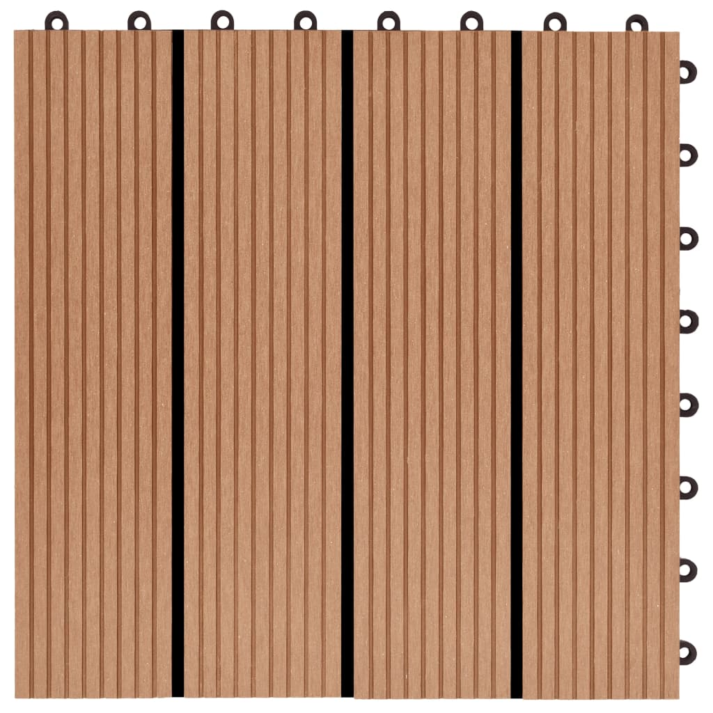 Piastrelle per Decking in WPC 11 pz 30x30cm 1mq Colore Teak cod mxl 36087