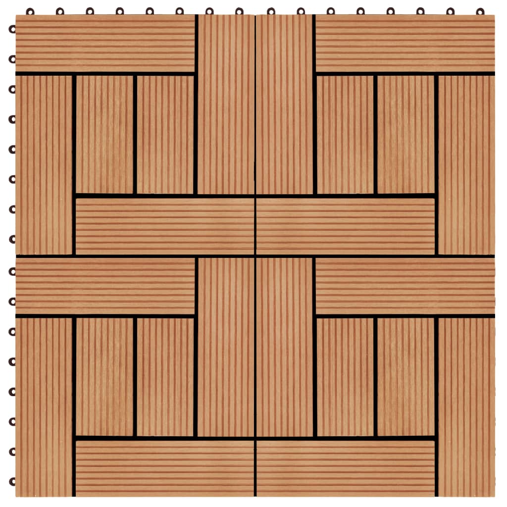 Piastrelle per Decking in WPC 11 pz 30x30cm 1mq Colore Teak cod mxl 36089