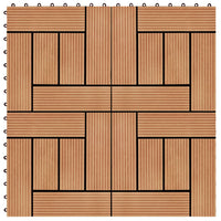 Piastrelle per Decking in WPC 11 pz 30x30cm 1mq Colore Teak cod mxl 36089