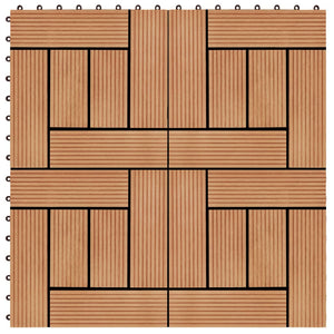 Piastrelle per Decking in WPC 11 pz 30x30cm 1mq Colore Teak cod mxl 36089