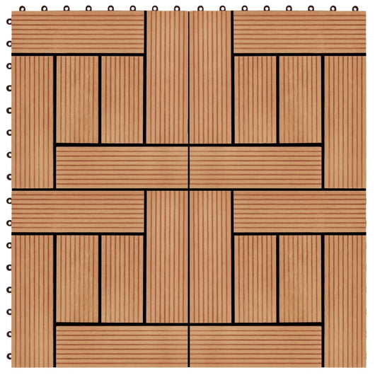 Piastrelle per Decking in WPC 11 pz 30x30cm 1mq Colore Teak cod mxl 36089