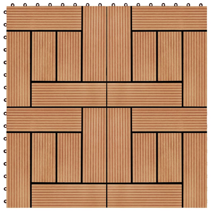 Piastrelle per Decking in WPC 11 pz 30x30cm 1mq Colore Teak cod mxl 36089