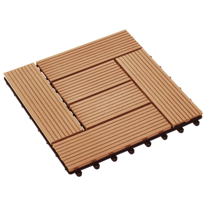 Piastrelle per Decking in WPC 11 pz 30x30cm 1mq Colore Teak cod mxl 36089