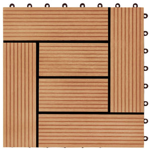 Piastrelle per Decking in WPC 11 pz 30x30cm 1mq Colore Teak cod mxl 36089