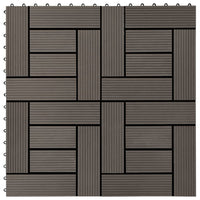 Piastrelle per Decking in WPC 11 pz 30x30cm 1mq Marrone Scuro cod mxl 36076