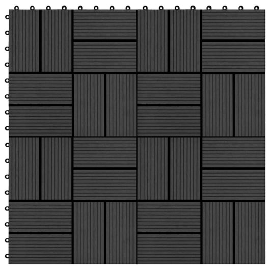 Piastrelle per Decking in WPC 11 pz 30x30cm 1 mq Nero cod mxl 36088