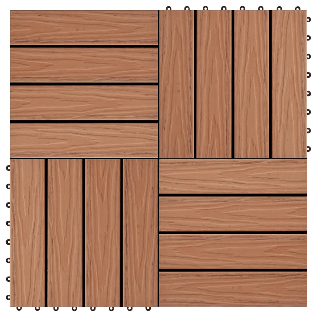 Piastrella Decking in WPC 11 pz 30x30 cm 1 sqm Marrone Chiaro