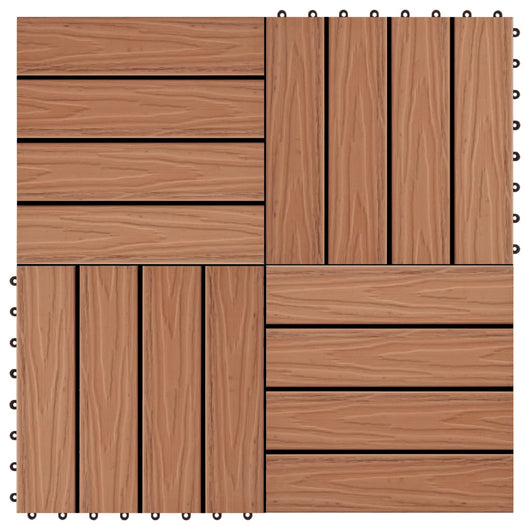 Piastrella Decking in WPC 11 pz 30x30 cm 1 sqm Marrone Chiaro