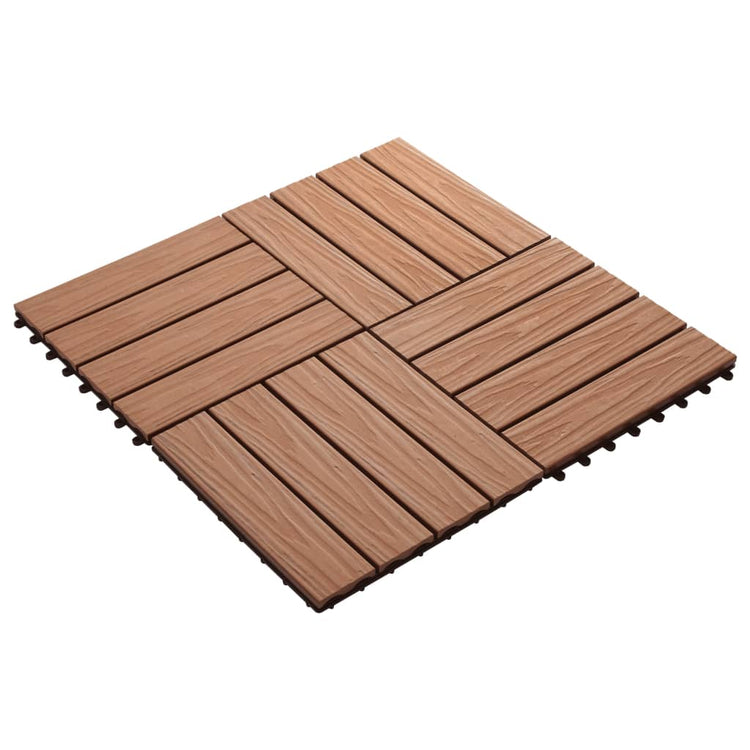 Piastrella Decking in WPC 11 pz 30x30 cm 1 sqm Marrone Chiaro