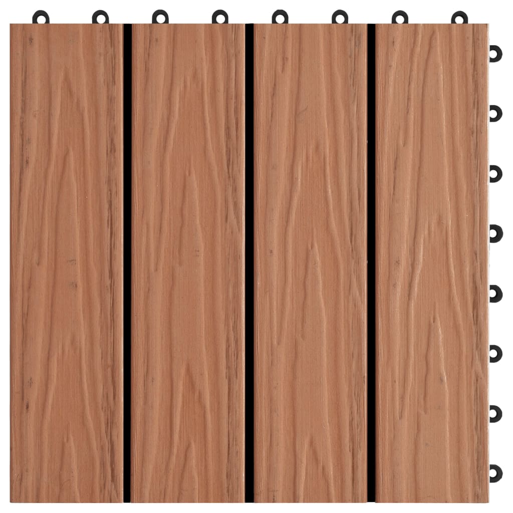 Piastrella Decking in WPC 11 pz 30x30 cm 1 sqm Marrone Chiaro