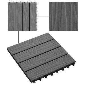 Piastrella Decking in WPC 11 pz 30x30 cm 1 sqm Grigio cod mxl 50292