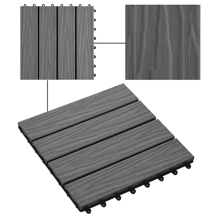 Piastrella Decking in WPC 11 pz 30x30 cm 1 sqm Grigio cod mxl 50292