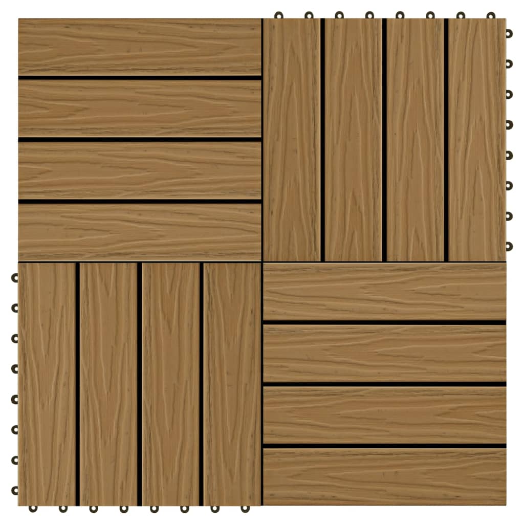 Piastrella Decking in WPC 11 pz 30x30 cm 1 sqm Colore Teak cod mxl 41155