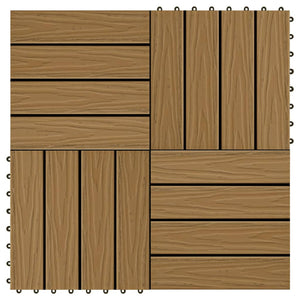 Piastrella Decking in WPC 11 pz 30x30 cm 1 sqm Colore Teak cod mxl 41155