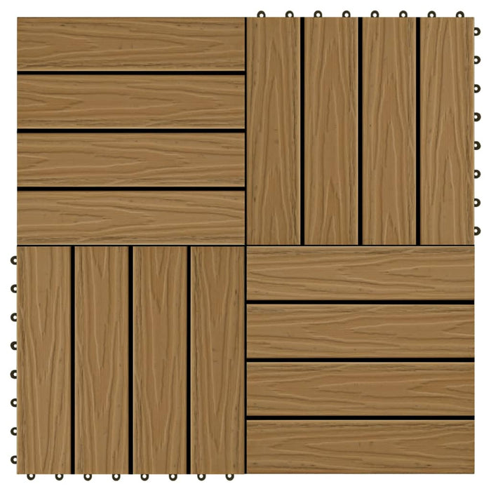 Piastrella Decking in WPC 11 pz 30x30 cm 1 sqm Colore Teak cod mxl 41155