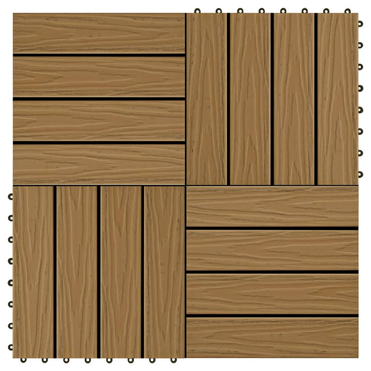 Piastrella Decking in WPC 11 pz 30x30 cm 1 sqm Colore Teak cod mxl 41155