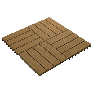 Piastrella Decking in WPC 11 pz 30x30 cm 1 sqm Colore Teak cod mxl 41155