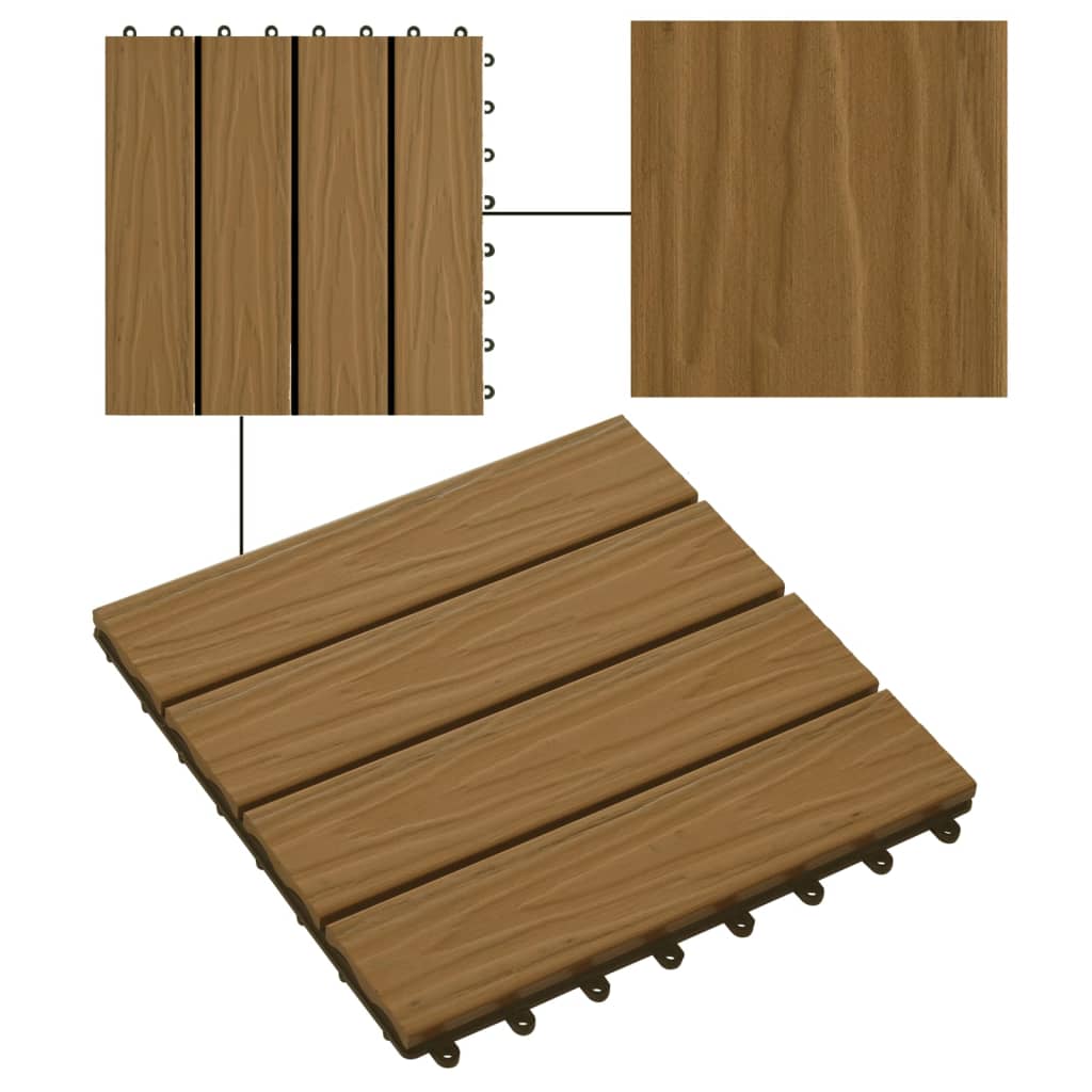 Piastrella Decking in WPC 11 pz 30x30 cm 1 sqm Colore Teak cod mxl 41155