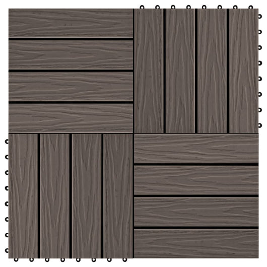 Piastrella Decking in WPC 11 pz 30x30 cm 1 sqm Marrone Scuro