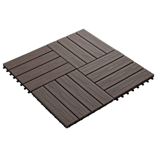 Piastrella Decking in WPC 11 pz 30x30 cm 1 sqm Marrone Scuro