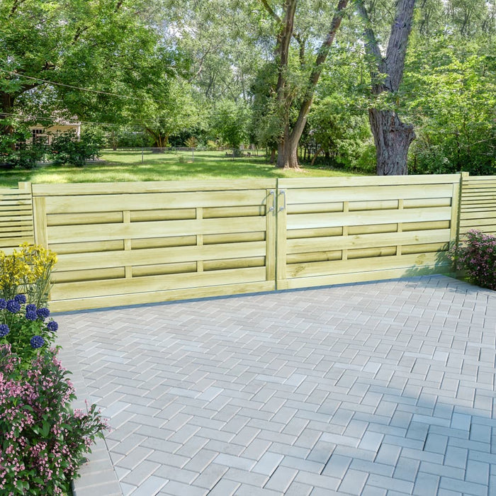 Cancelli da Giardino 2pz Legno Impregnato Pino 150x75 cm Verde 45320