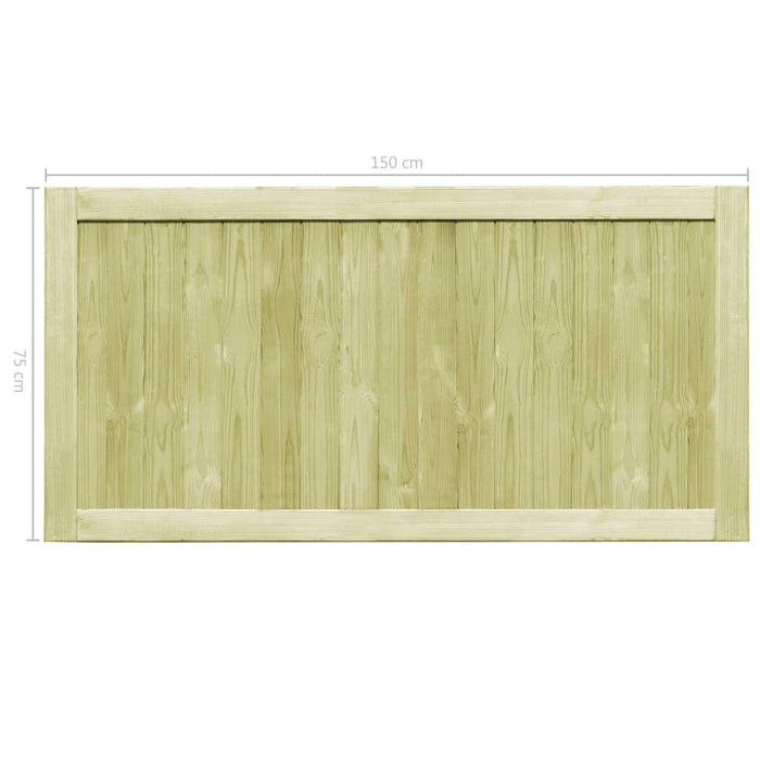 Cancelli da Giardino 2 pz in Legno di Pino Impregnato 300x75 cm 45338