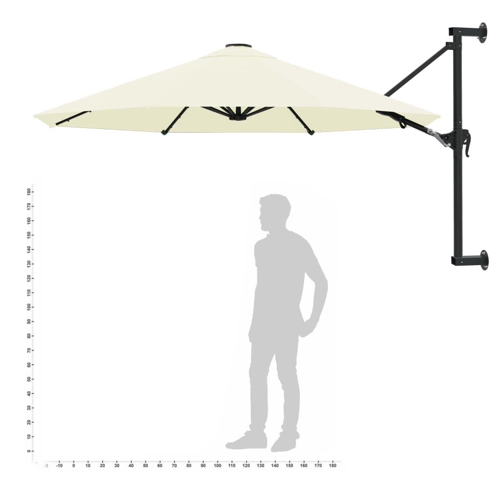 Ombrellone a Muro con Palo in Metallo 300 cm Sabbia cod mxl 6541